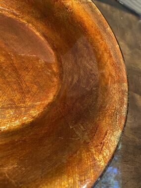 PARTYLITE VENEZIA GOLD METALLIC TUSCAN 13" CENTERPIECE GLASS BOWL P8983
